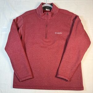 Columbia Men's 3/4 Zip-up Red Pullover Size XL